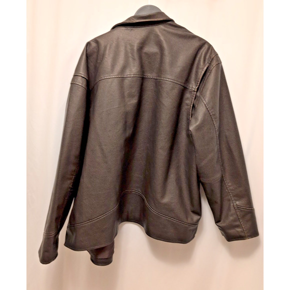 Women's Weathered Aged Faux Leather Oversized Bomber Jacket - Wild Fable XL Nwt - Picture 9 of 10